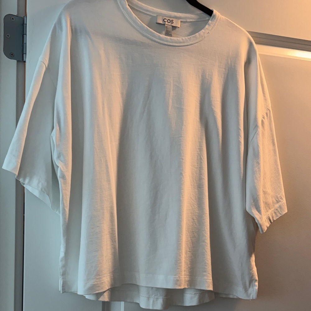COS Oversized White Crewneck Short Sleeve Tee